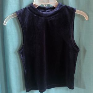 Mock neck velvet tank